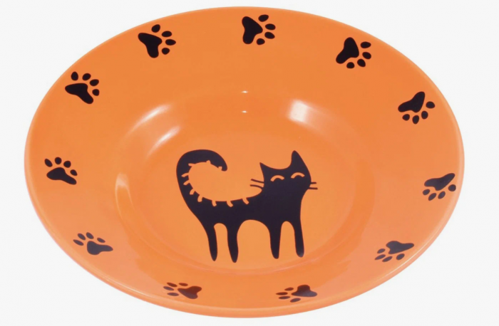 Миска Mr.Kranch 140 мл керамическая блюдце для кошек оранжевая