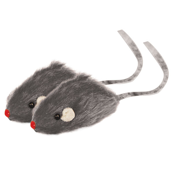 Мышь мех искуственный 5 см Чистый котик (белая, серая, черная)