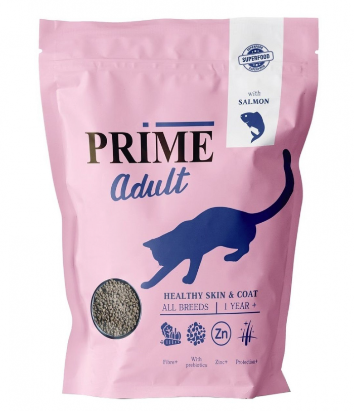 Prime 400 г Healthy Skin & Coat Salmon для кошек для кожи и шерсти с лососем