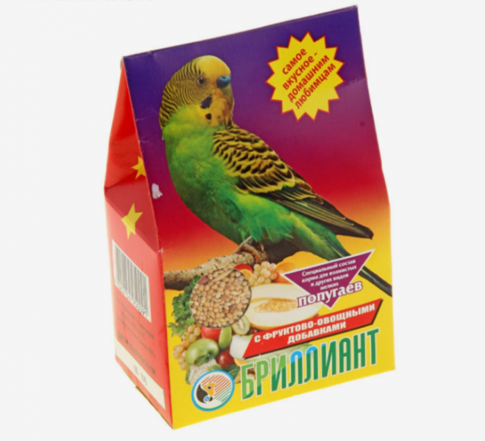 Бриллиант 400 г корм для попугаев с фруктово-овощными добавками