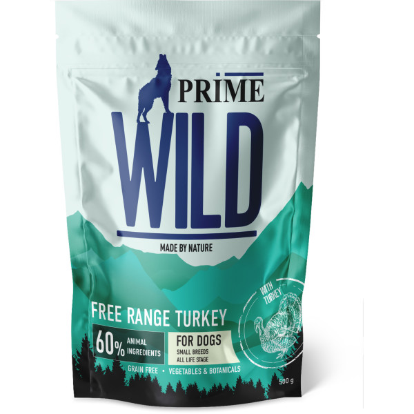 Prime Wild 500 г (беззерновой) с индейкой для щенков и собак малых пород