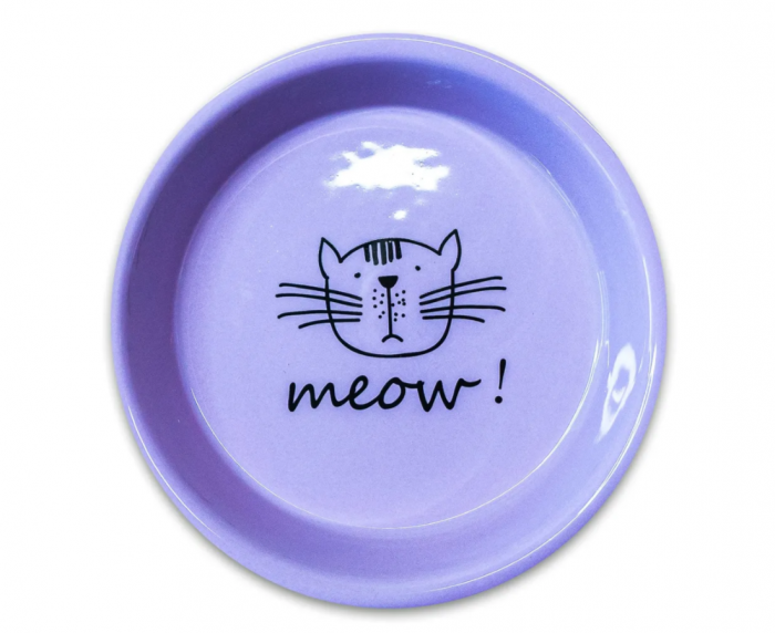 Миска Mr.Kranch 200 мл для кошек MEOW сиреневая (керамика)