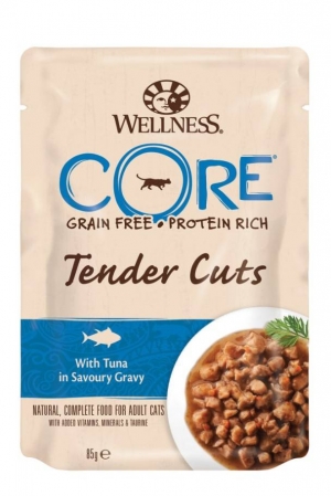 CORE TENDER CUTS 85 гр паучи д/кошек тунец в виде нарезки в соусе