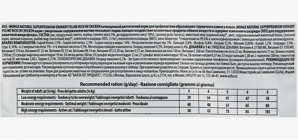 Monge Cat 100 гр URINARI