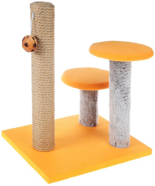 Когтеточка LOWCOST Столбик + 2 гриба джут 43*36*31