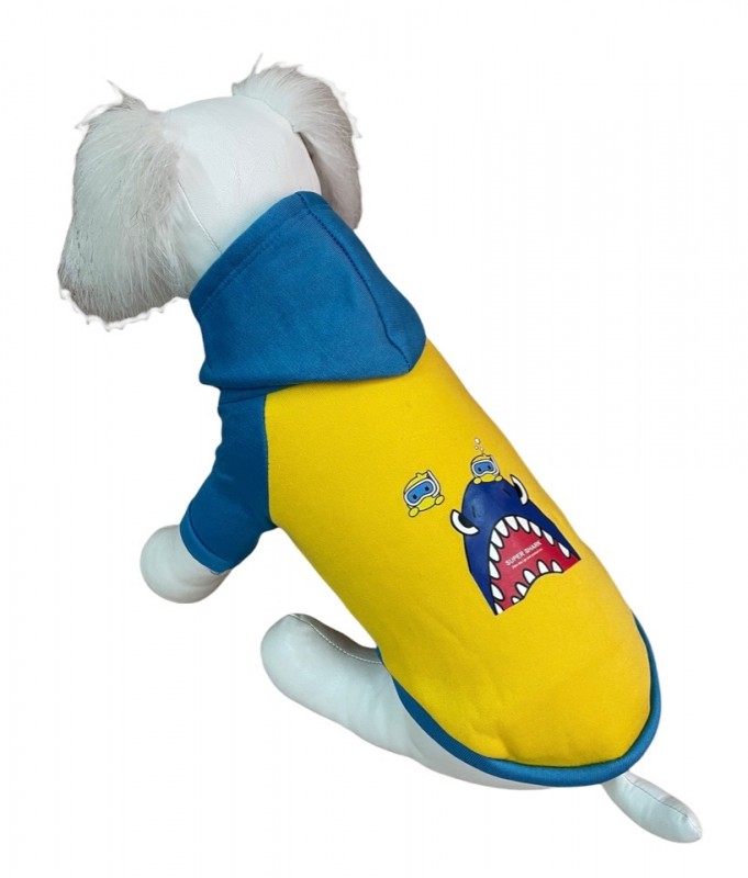 Толстовка "Акула", желт.- голуб., ХL Пэт Фэшн