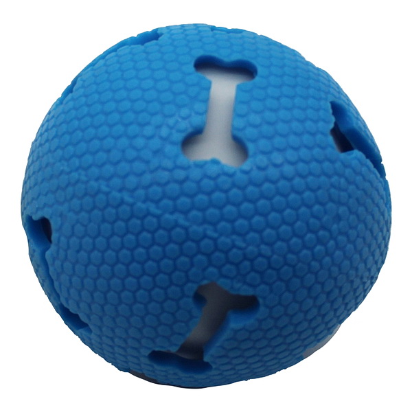 Игрушка д/собак "Мяч-косточки 7,5см", мигающий ПВХ