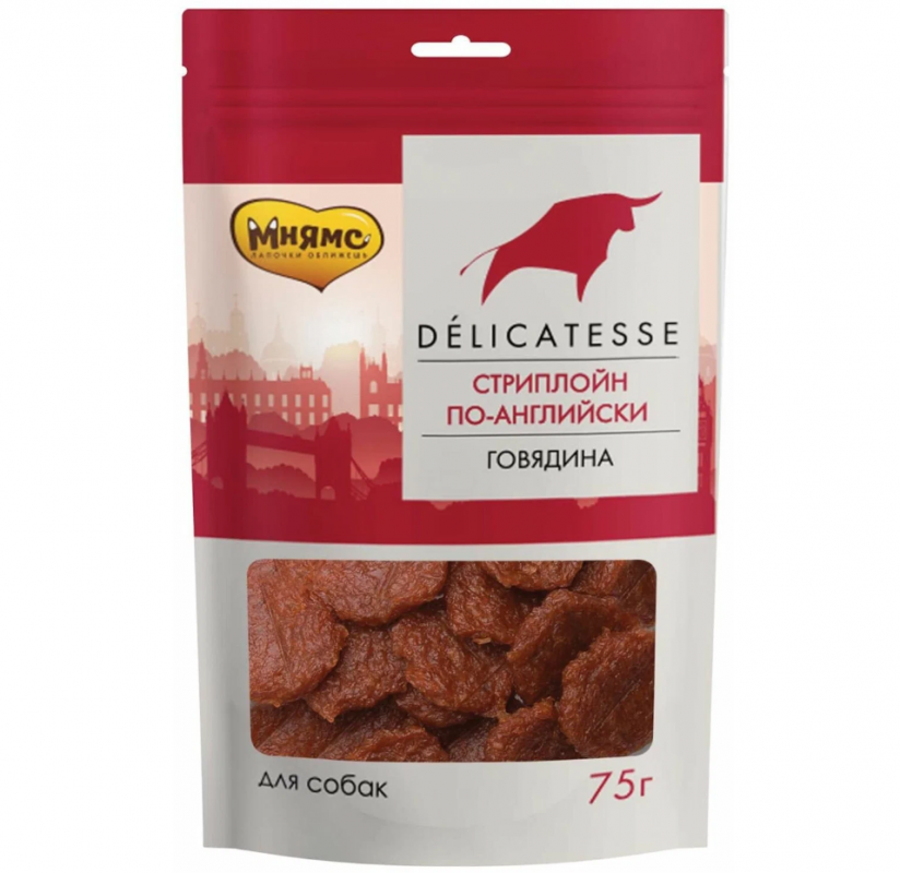 Мнямс Лакомство для собак "Стриплойн по-английски" 75 г