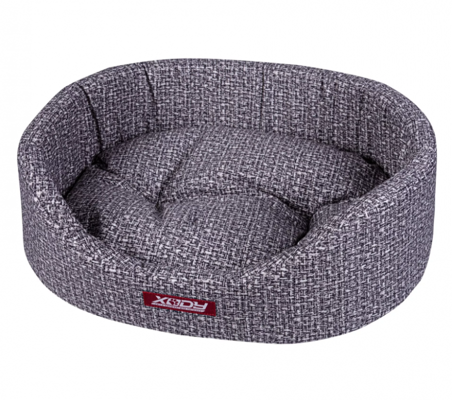 Лежак Ксоди Премиум №1 серый рогожка, 42*35*16 см