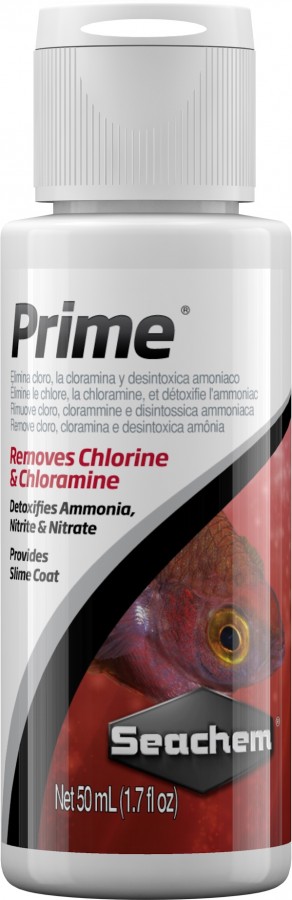 Seachem Prime 50мл для удаления хлора, хлоромина, аммония, нитритов 5мл на 200л