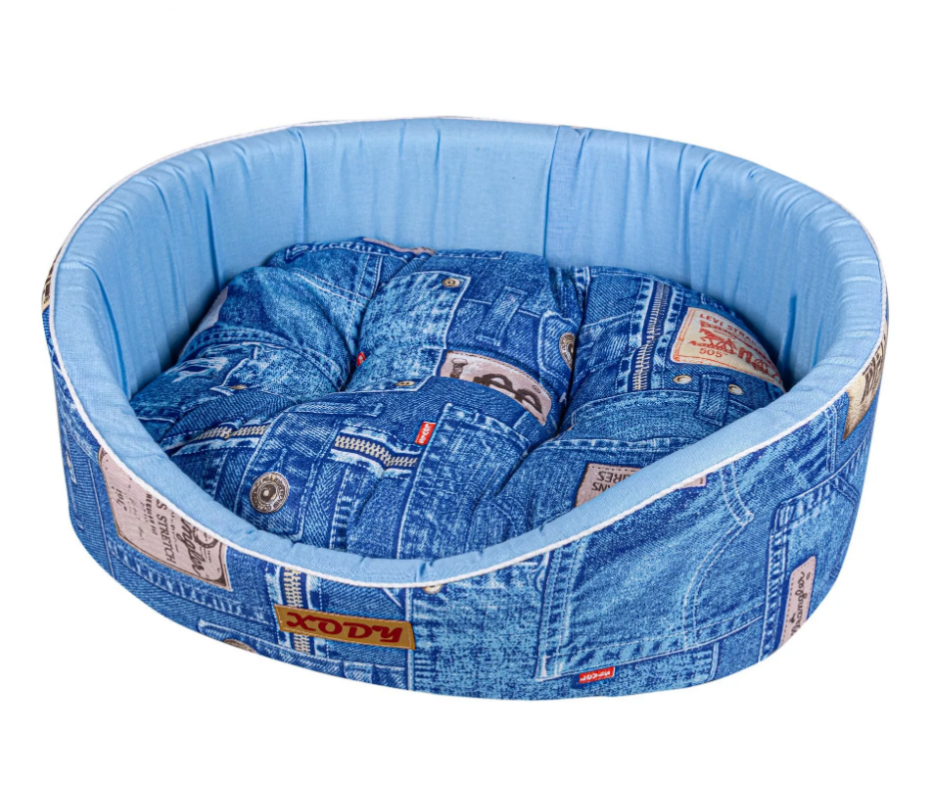 Лежак Ксоди Премиум (хлопок) №0 джинс, 38*26*15 см