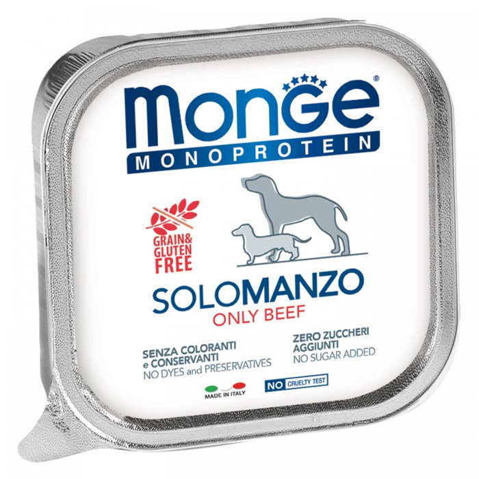 Monge Dog 150 г Monoproteico Solo паштет из говядины консерва д/собак