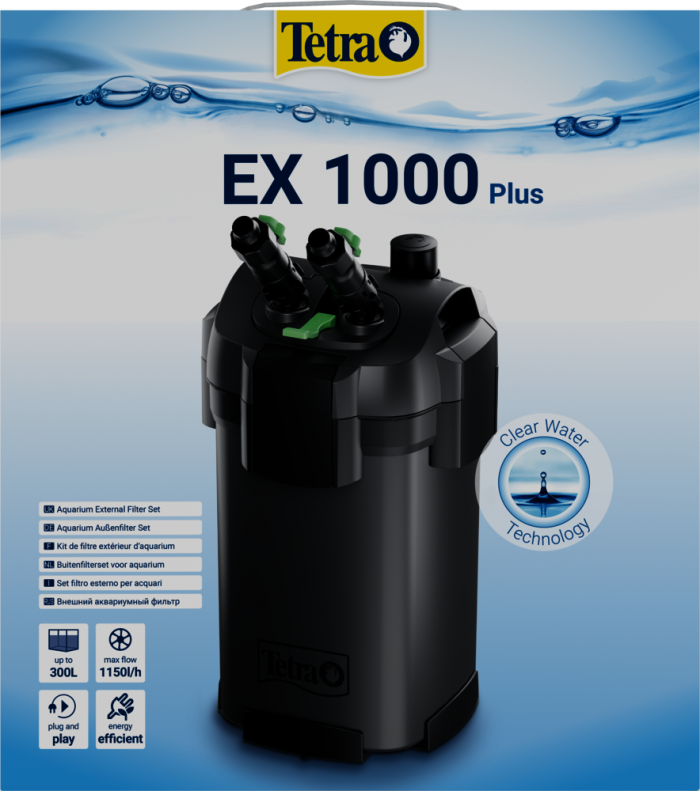 Фильтр (Tetra) внешний EX 1000 Plus, 1150л/ч, 10,5Вт на 150-300л