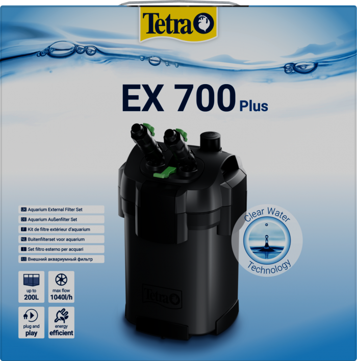 Фильтр (Tetra) внешний EX 700 Plus, 1040 л/ч, 7,5 Вт, на 100-200 л