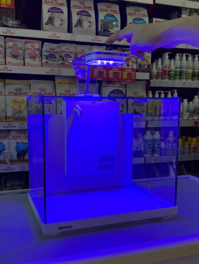 Аквариум Atman ZGT-30 белый,17 литров, 30,4х22,4х27см (в комплекте внутренний фильтр, LED светильник