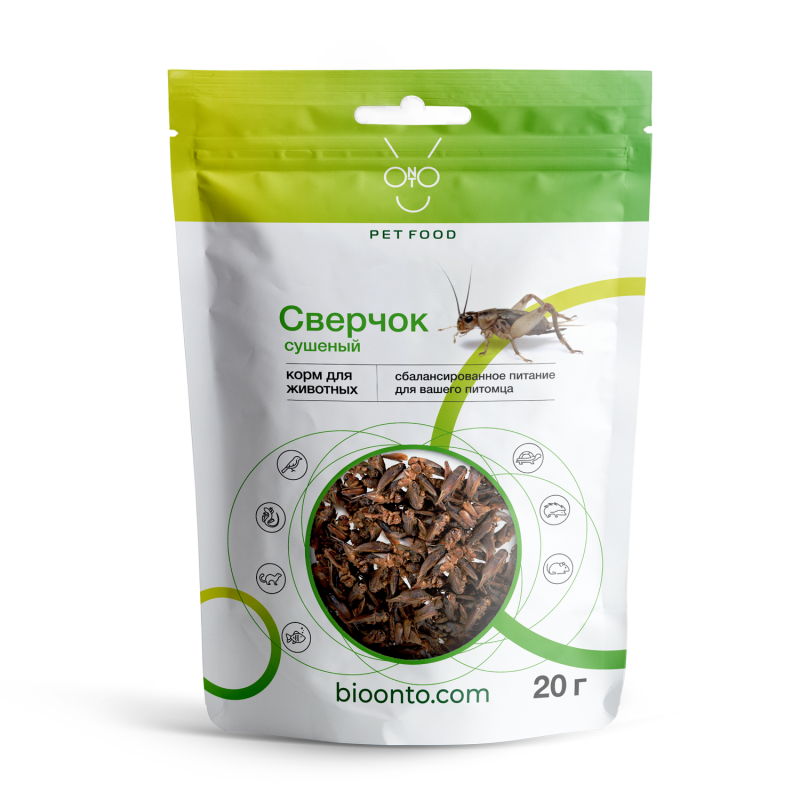 Корм ONTO для животных, сверчок сушёный, 20 г