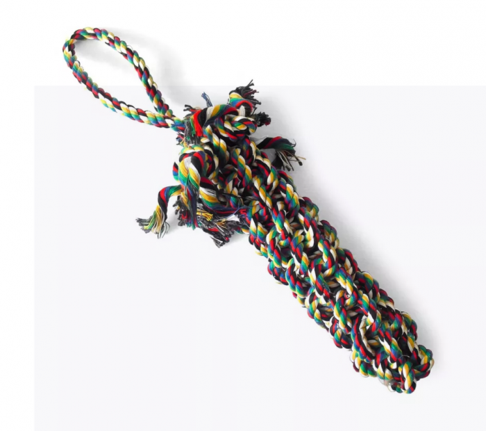 Игрушка д/собак "Веревка - плетеная косичка, морской узел с петлей", D-45мм/400мм