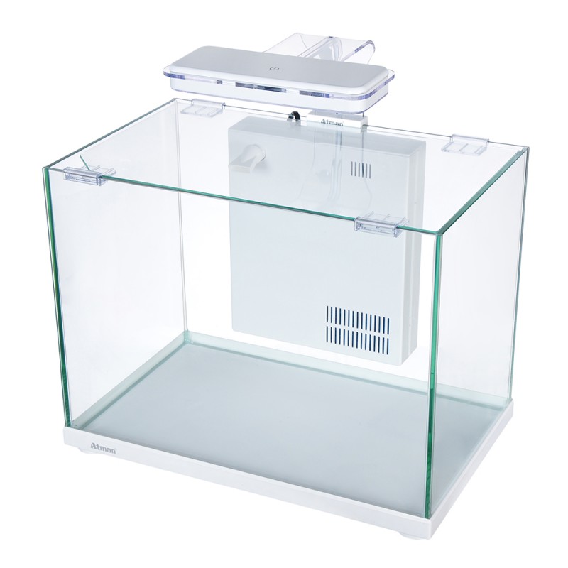 Аквариум Atman ZGT-40 белый 30 л 40,4х25,4х31см в комплекте фильтр, LED светильник, покровное стекло