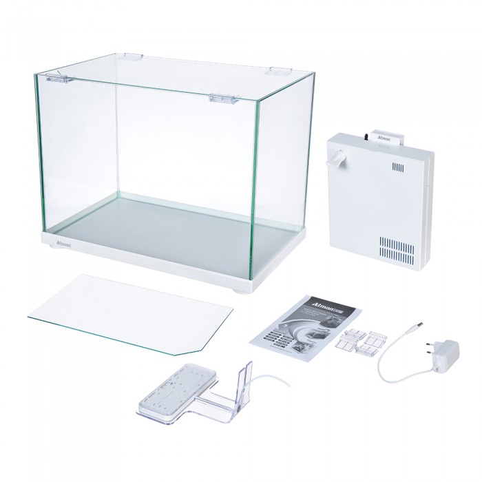 Аквариум Atman ZGT-40 белый 30 л 40,4х25,4х31см в комплекте фильтр, LED светильник, покровное стекло