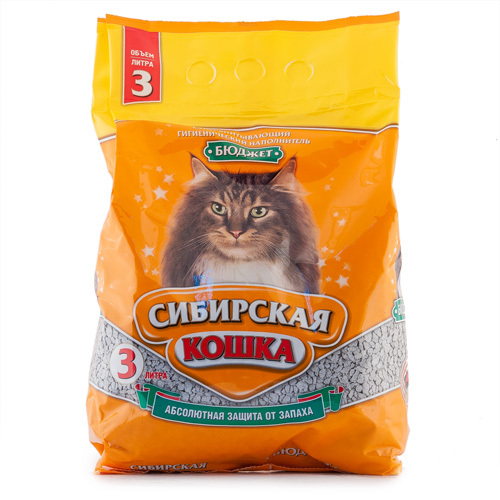 Сибирская кошка 3 л (1.7 кг) Бюджет Впитывающий наполнитель для кошек