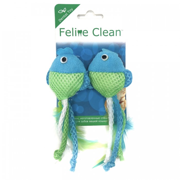 Feline Clean игрушка для кошек Dental Рыбки, ленты и перья( цена за 1 шт)