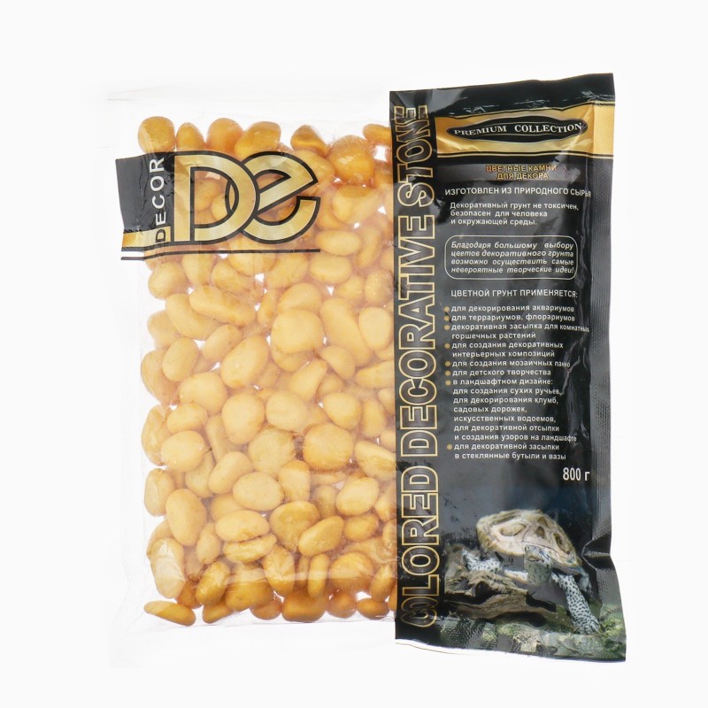 Грунт 800 г «Галька цветная» фр 8-12 мм желтый 1198695