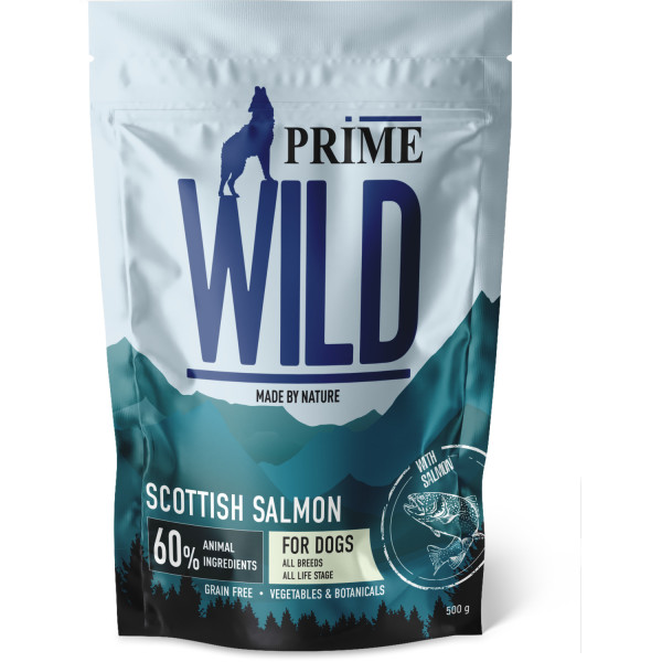 Prime Wild 500 г (беззерновой) с лососем для щенков и собак