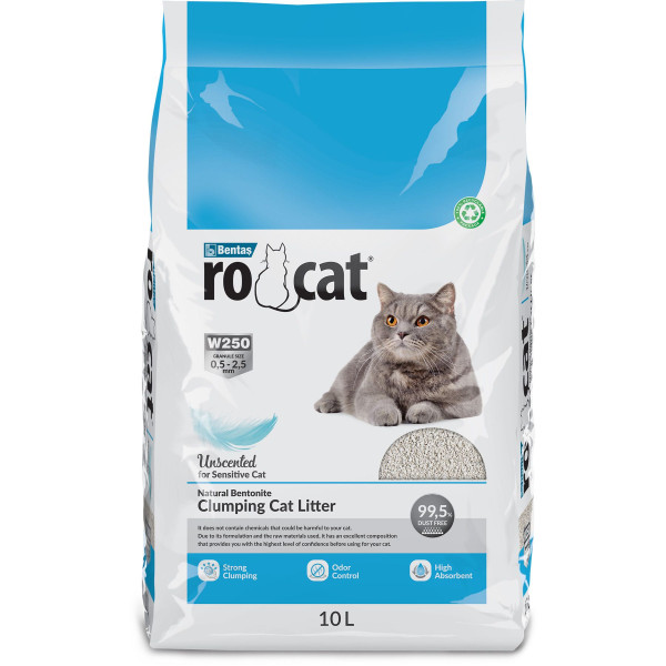 Ro Cat 10 л 8,5 кг Комкующийся наполнитель д/кошек  без запаха, без пыли