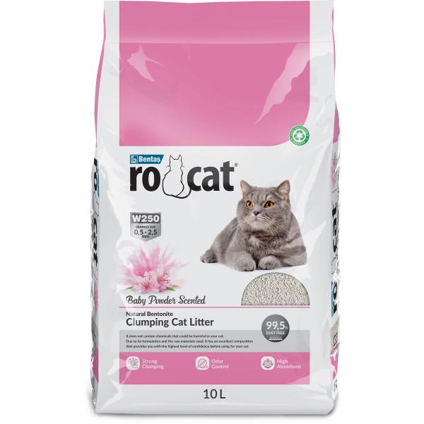 Ro Cat 10 л 8,5 кг Комкующийся наполнитель д/кошек с ароматом детской присыпки