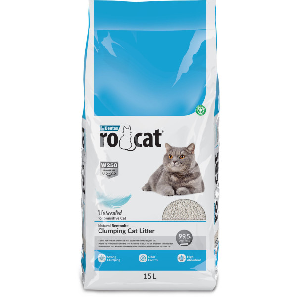 Ro Cat 15 л 12.75 кг Комкующийся наполнитель д/кошек  без запаха, без пыли