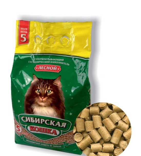 Сибирская кошка  3л "Лесной" древесный наполнитель д/кошек