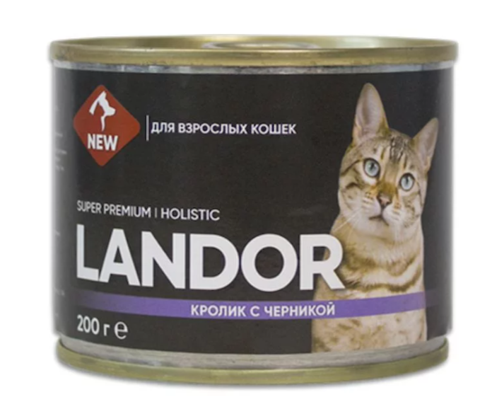 LANDOR 200 гр  д/кошек кролик с черникой. ж/б