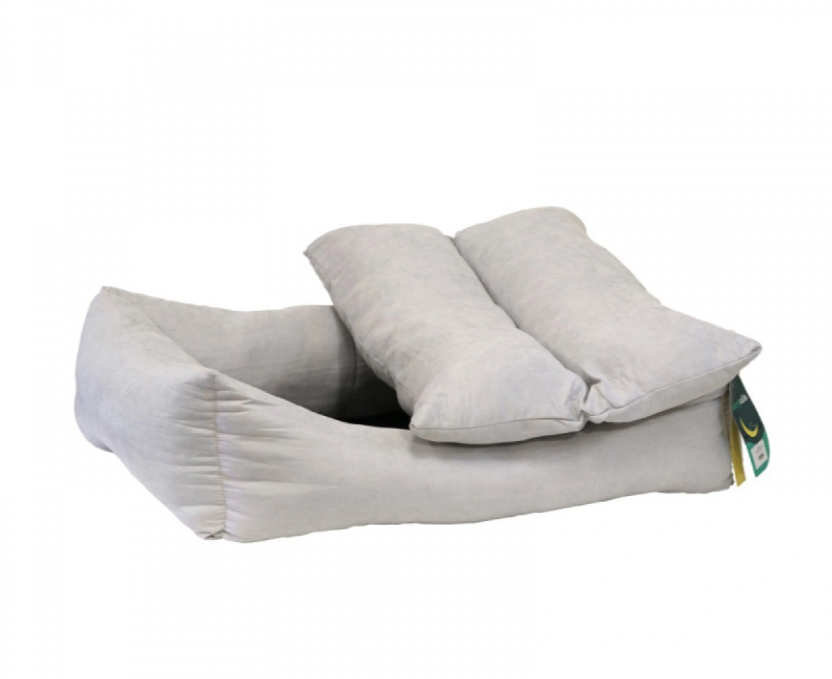 Лежанка MUSHU 60 x 50 x 19 см прямоугольная из велюра Серый S STORYTAILS