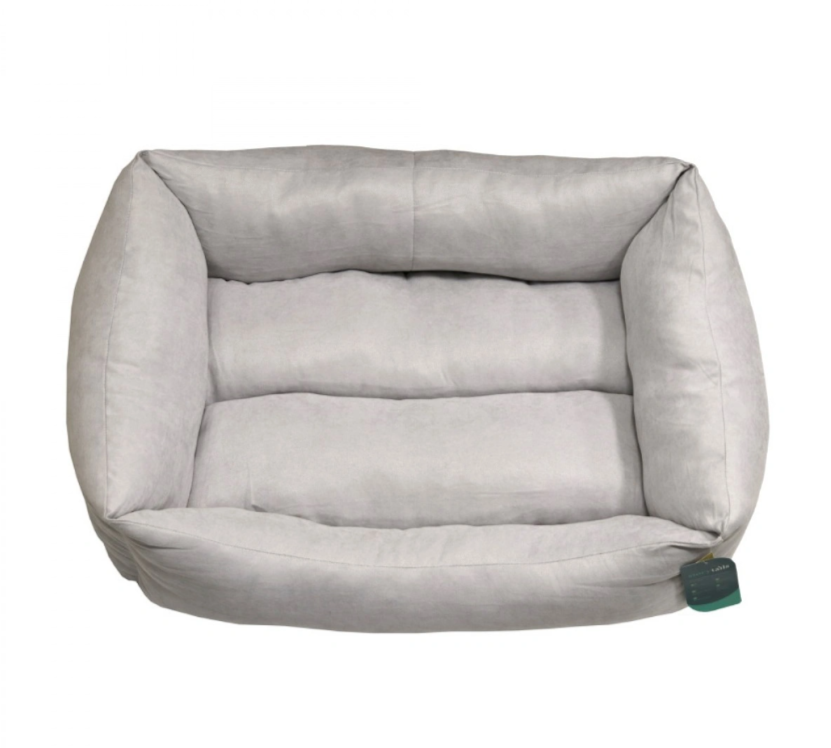 Лежанка MUSHU 60 x 50 x 19 см прямоугольная из велюра Серый S STORYTAILS