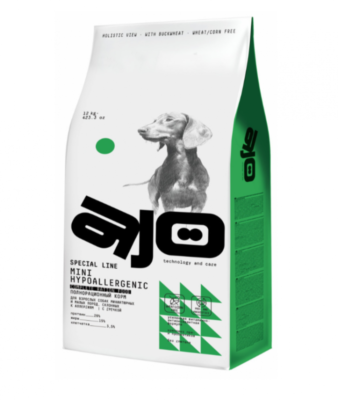 AJO 12 кг д/миниатюрных пород/гипоаллерг. индейка