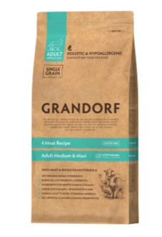 GRANDORF HOLISTIC 2 кг для домашних кошек, с ПРОБИОТИКАМИ, 4 вида мяса.