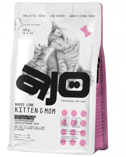 AJO 1,5 кг для КОТЯТ, беременных и кормящих кошек Индейка