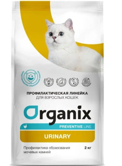 Organix 2 кгPreventive Line Urinary для кошек для профилактики образования мочевых камней
