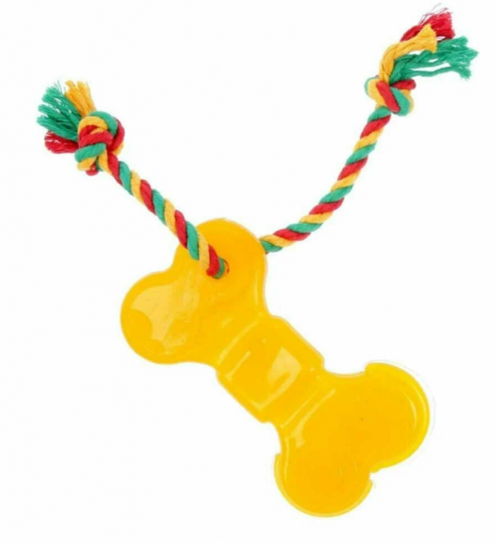 Игрушка Mr Pet Кость с канатом, термопластичная, 19 см