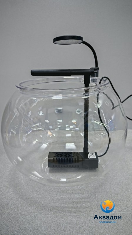 Аквариум-шар для рыбки петушка Naribo A-300, 12л, пластиковый, с оборудованием