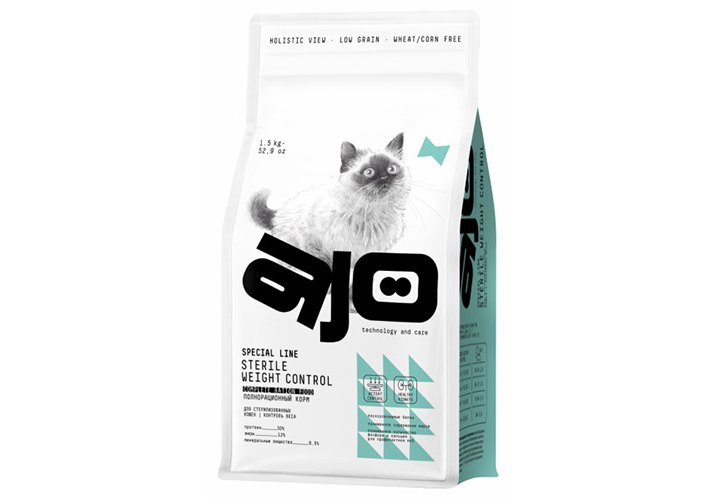 AJO 1,5 кг д/стерилизованных кошек с курицей контроль веса