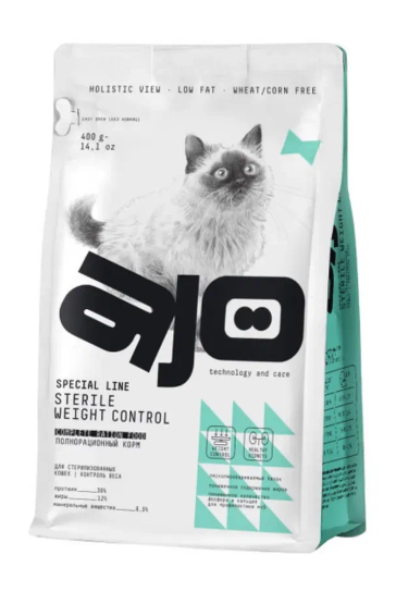 AJO 400 гр д/стерилизованных кошек с курицей контроль веса