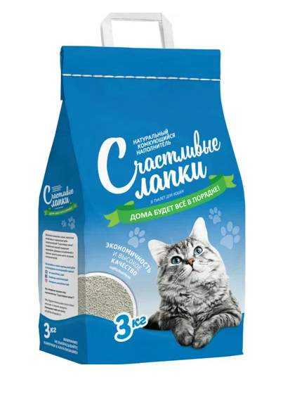 Чистые Лапки 3кг комкующийся "Счастливые лапки"