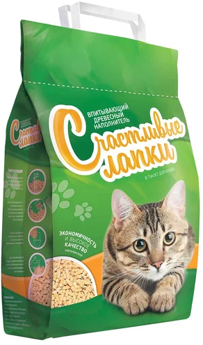 Чистые Лапки 8л. 3кг Древесный хвойный "Счастливые лапки"