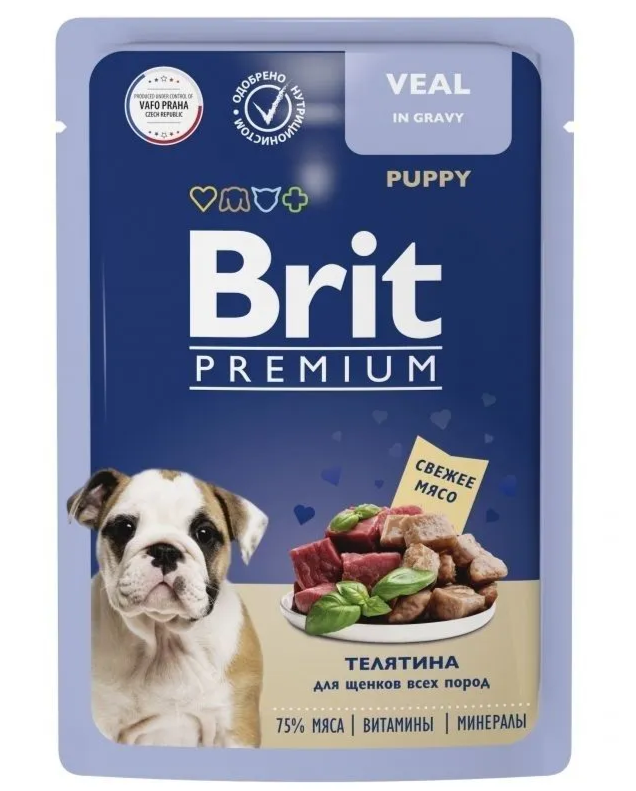 Brit Premium 85 гр (соус) для щенков, с телятиной
