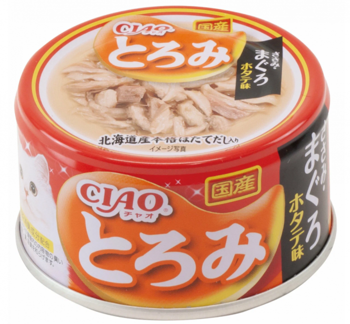 Inaba Ciao Toromi 80 г (жб) д/кошек, куриное филе с тунцом магуро со вкусом морского гребешка