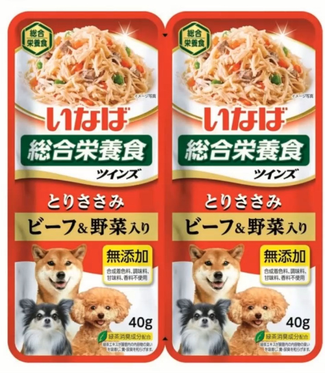 INABA 40 гр*2 шт желе для собак TWIST Куриное филе с овощами и говядиной