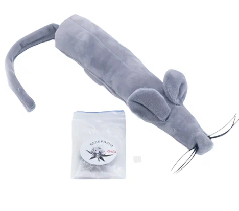 Игрушка GoSi д/собак "Крыса ТАМАРА, хвост-" серая 25см