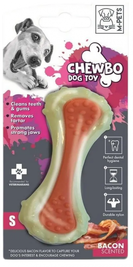 Игрушка для собак CHEWBO Кость S, вкус бекона, нейлон, 10,4 см, MPets