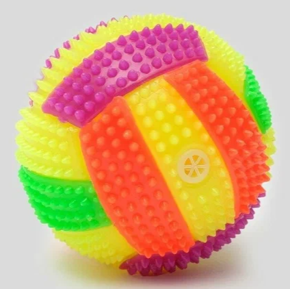 Мяч для собак светящийся с пищалкой "Водное поло", TPR, 7 см